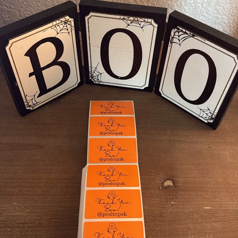 NEW!👻50 Ghost Thank You BOO! custom stickers👻rectangular - Picture 3 of 3